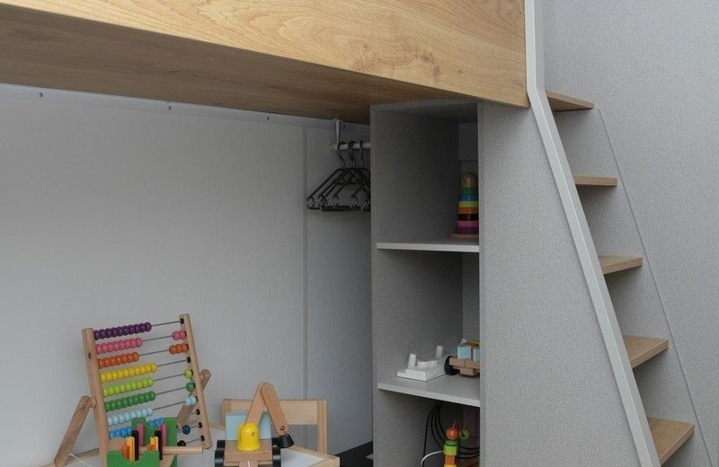 Val dor luxemburg eco lodge voor 6 personen slaapkamer met hoogslaper